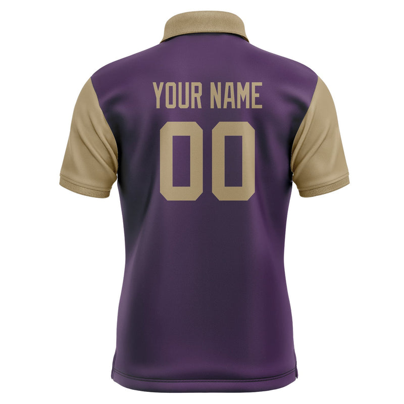 Custom Purple Light Khaki Short-Sleeve Polo Shirt PO072525B125