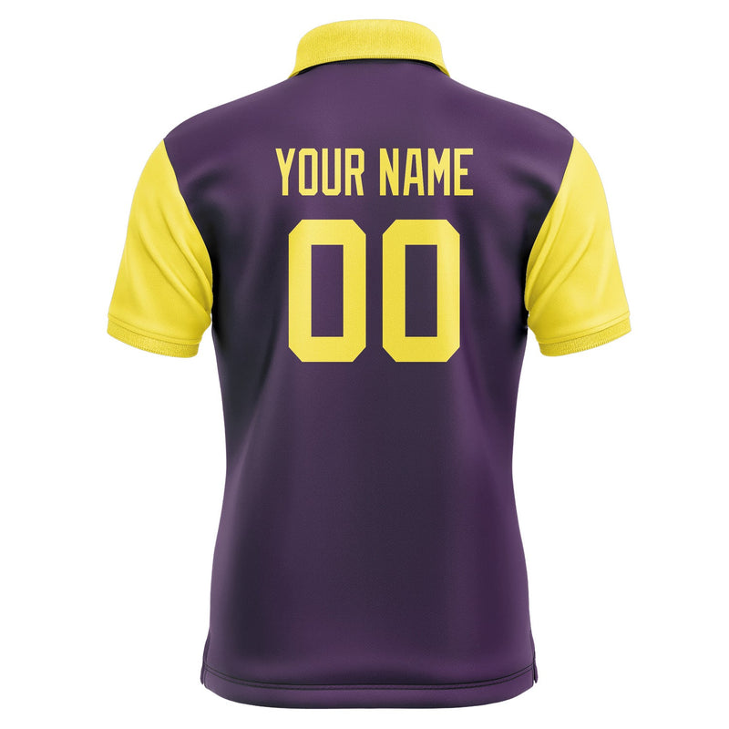 Custom Purple Light Yellow Short-Sleeve Polo Shirt PO072626B126
