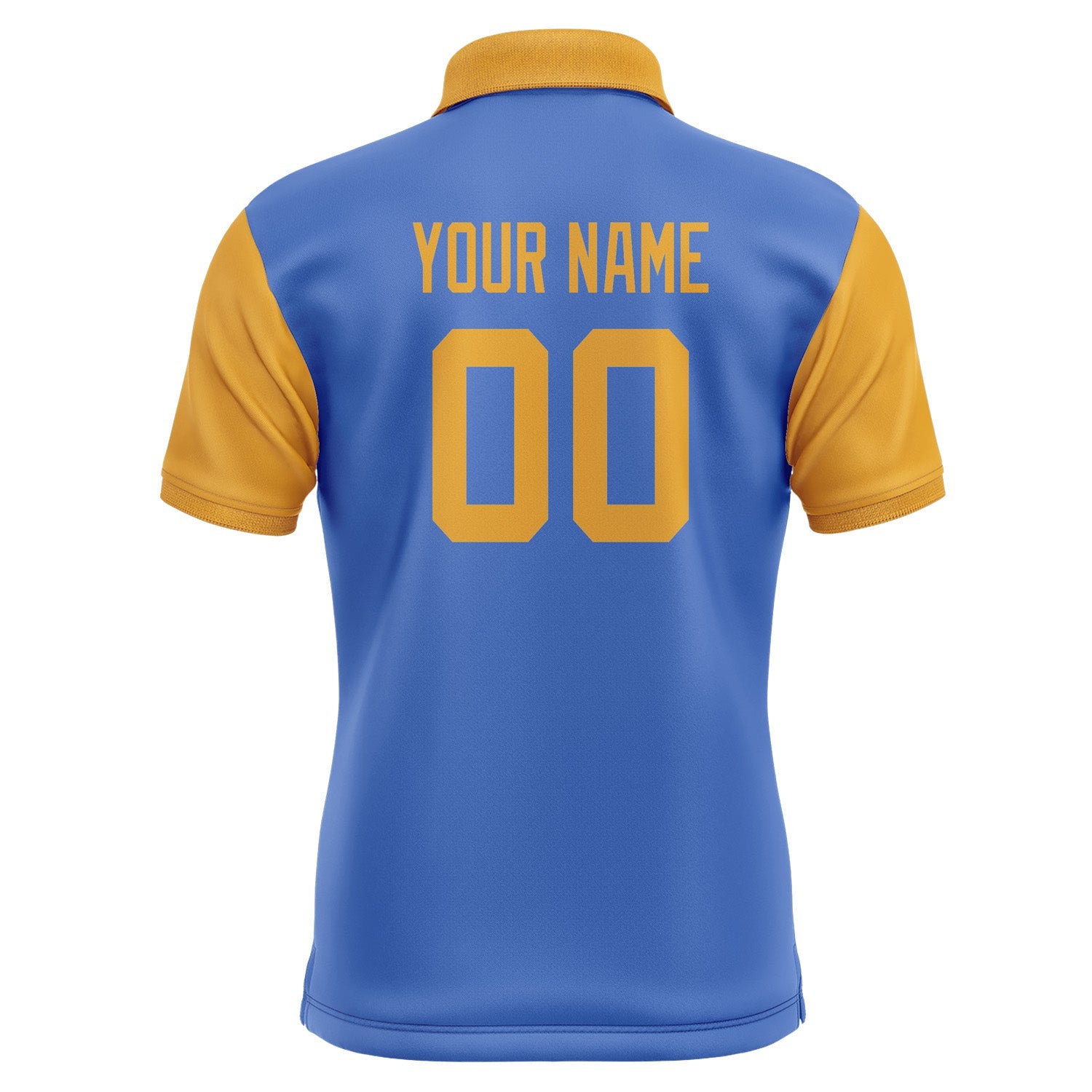 Custom Sky Blue Yellow Short-Sleeve Polo Shirt PO091919B119