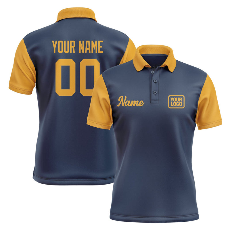 Custom Blue Yellow Short-Sleeve Polo Shirt PO101919B119