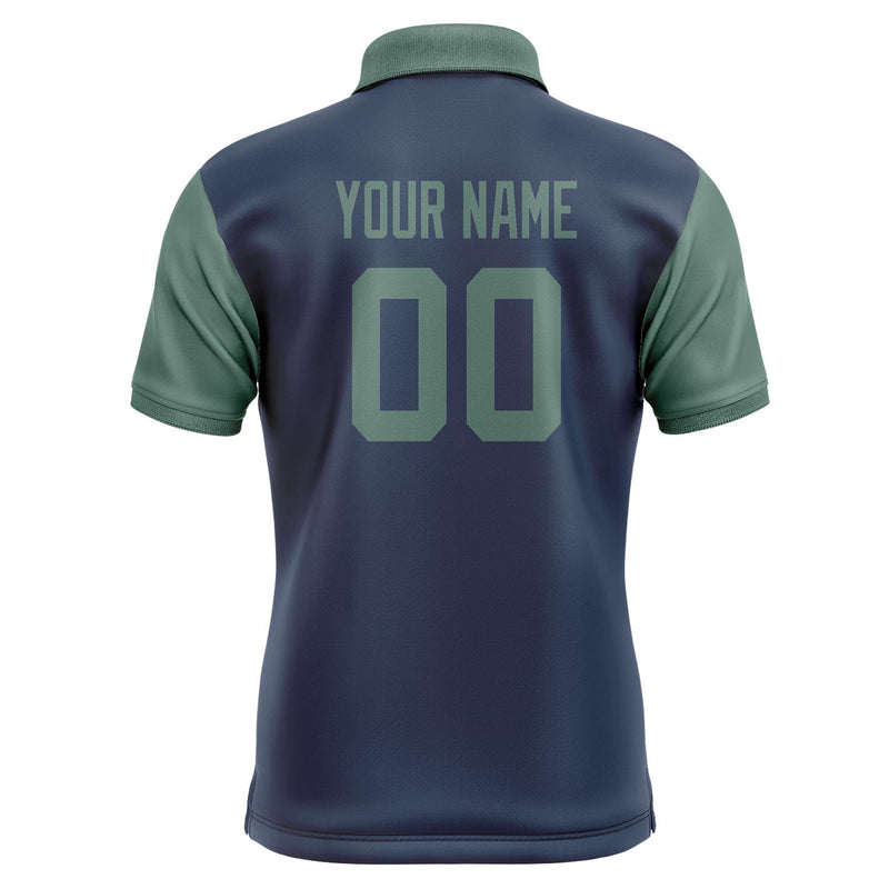 Custom Blue Blue Green Short-Sleeve Polo Shirt PO102727B127