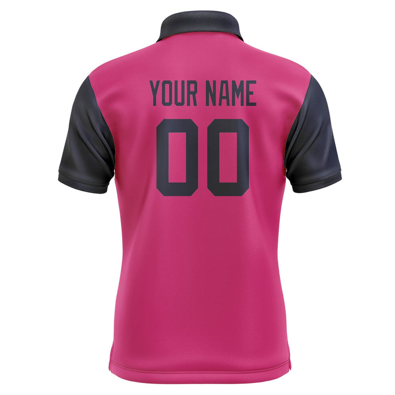 Custom Pink Navy Short-Sleeve Polo Shirt PO131111B111