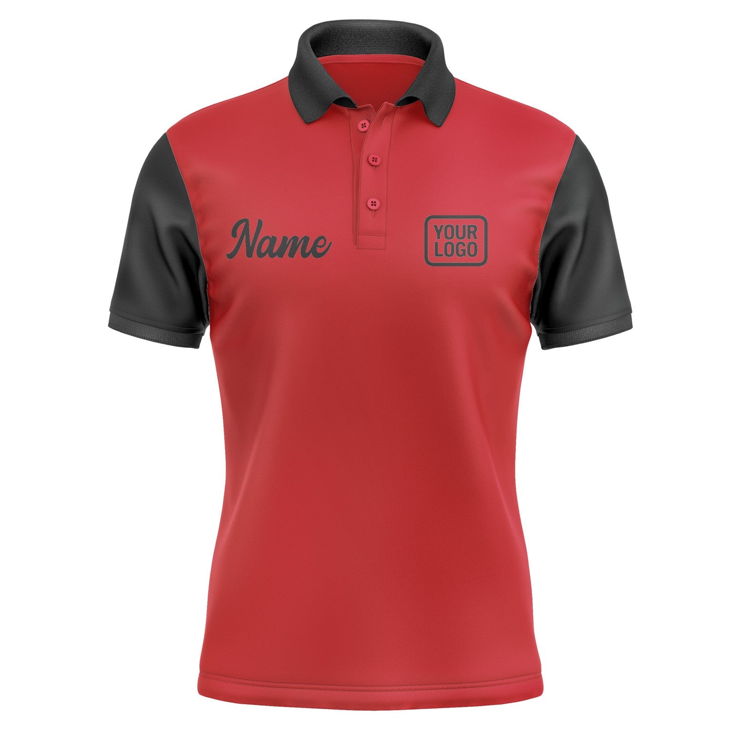 Custom Red Black Short-Sleeve Polo Shirt PO141717B117