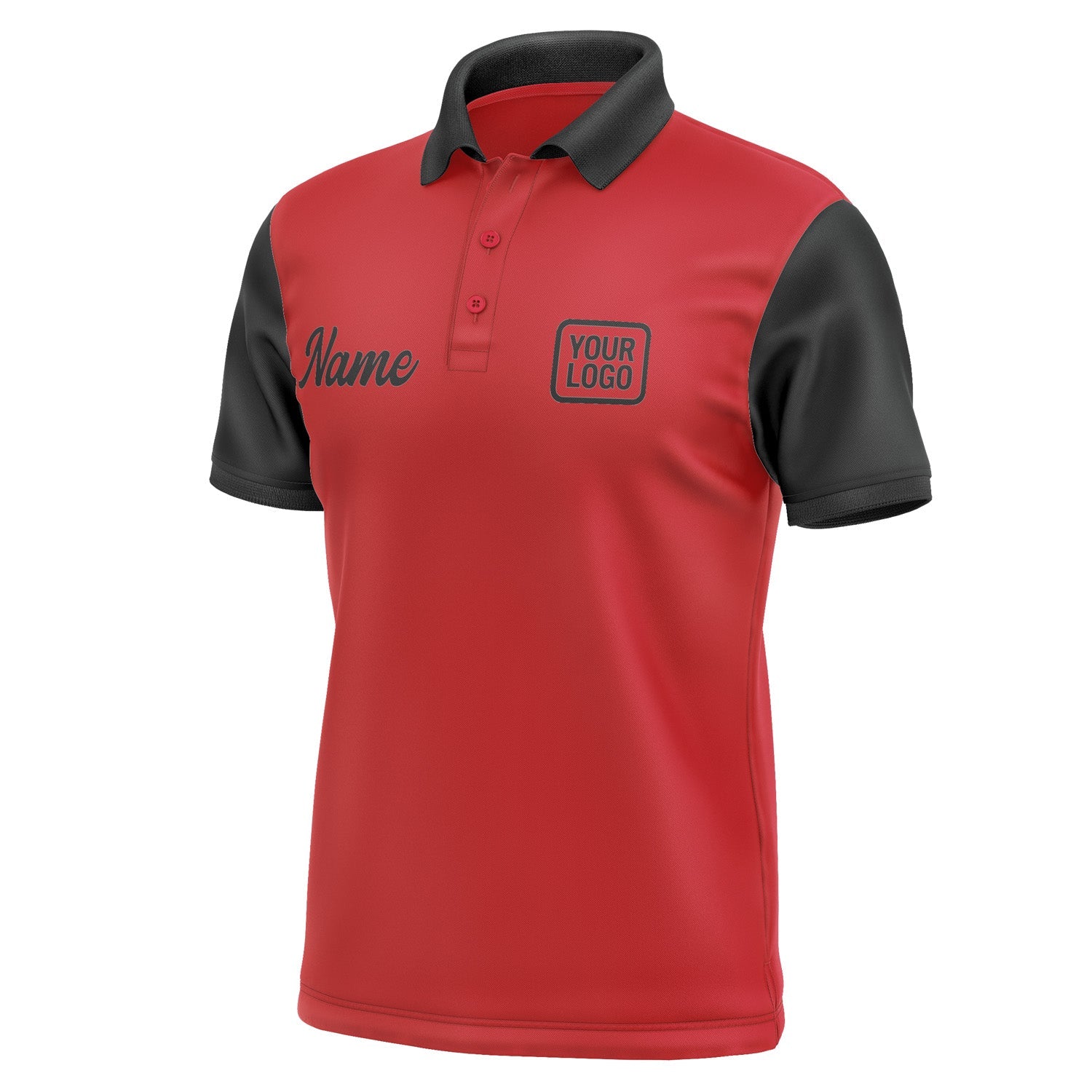 Custom Red Black Short-Sleeve Polo Shirt PO141717B117