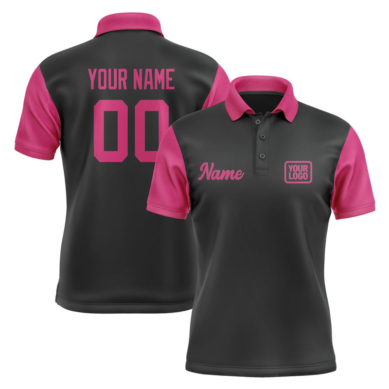 Custom Black Pink Short-Sleeve Polo Shirt PO171313B113