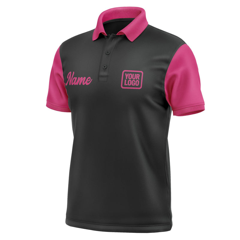 Custom Black Pink Short-Sleeve Polo Shirt PO171313B113