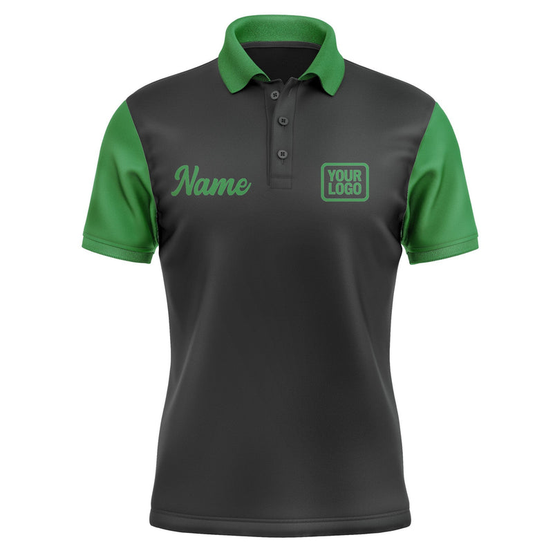 Custom Black Emerald Green Short-Sleeve Polo Shirt PO172424B124