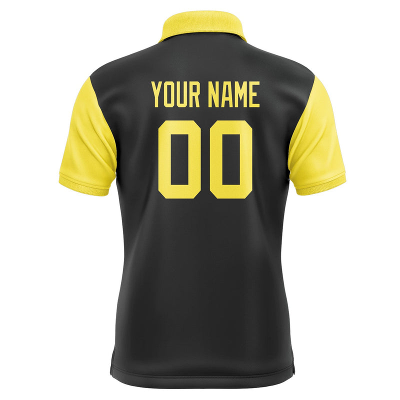 Custom Black Light Yellow Short-Sleeve Polo Shirt PO172626B126