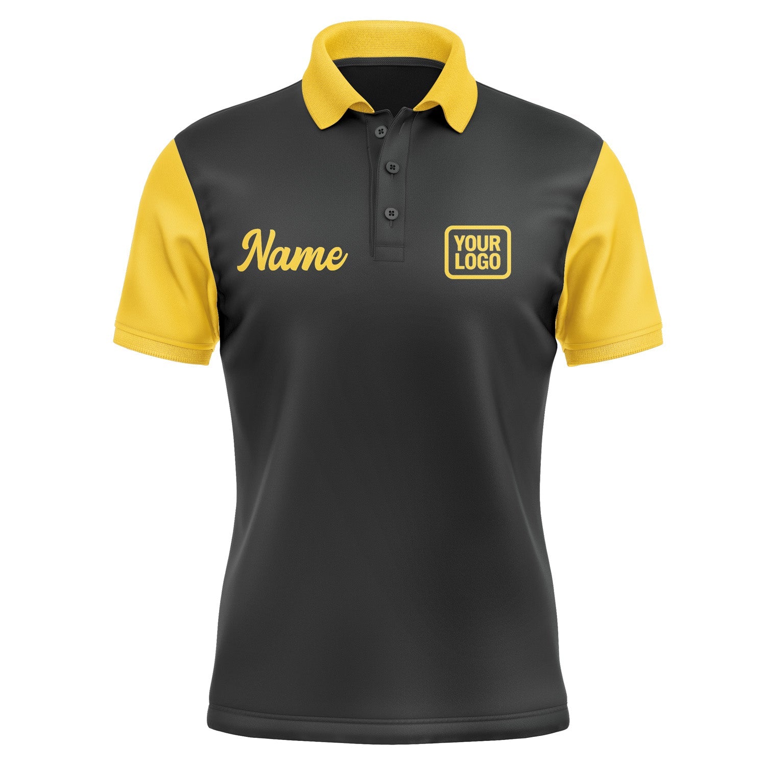 Custom Black Gold Short-Sleeve Polo Shirt PO173030B130