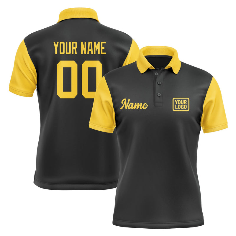 Custom Black Gold Short-Sleeve Polo Shirt PO173030B130