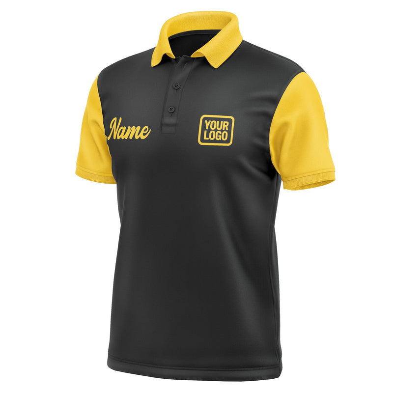 Custom Black Gold Short-Sleeve Polo Shirt PO173030B130