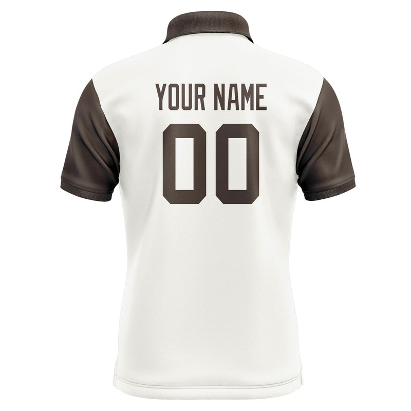 Custom White Brown Short-Sleeve Polo Shirt PO180101B101