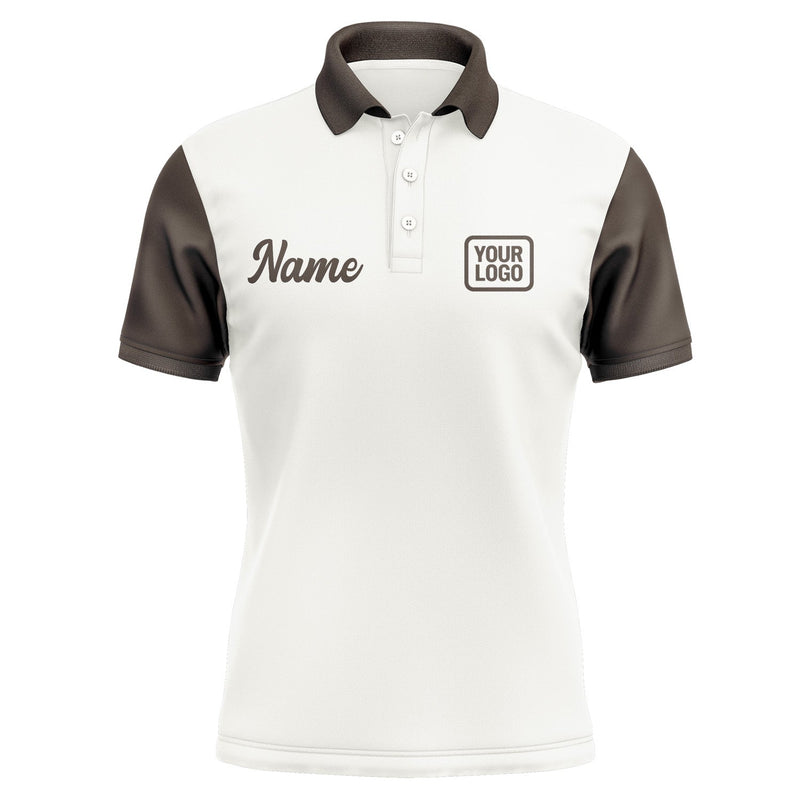 Custom White Brown Short-Sleeve Polo Shirt PO180101B101