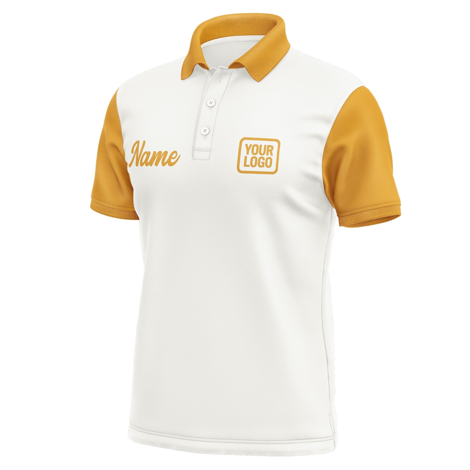Custom White Yellow Short-Sleeve Polo Shirt PO181919B119