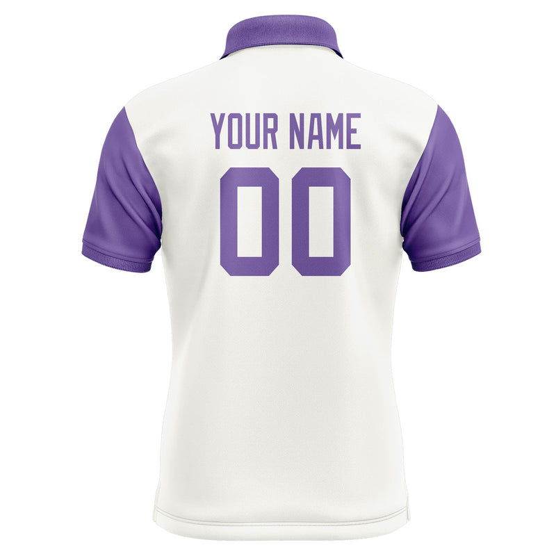 Custom White Light Purple Short-Sleeve Polo Shirt PO182323B123