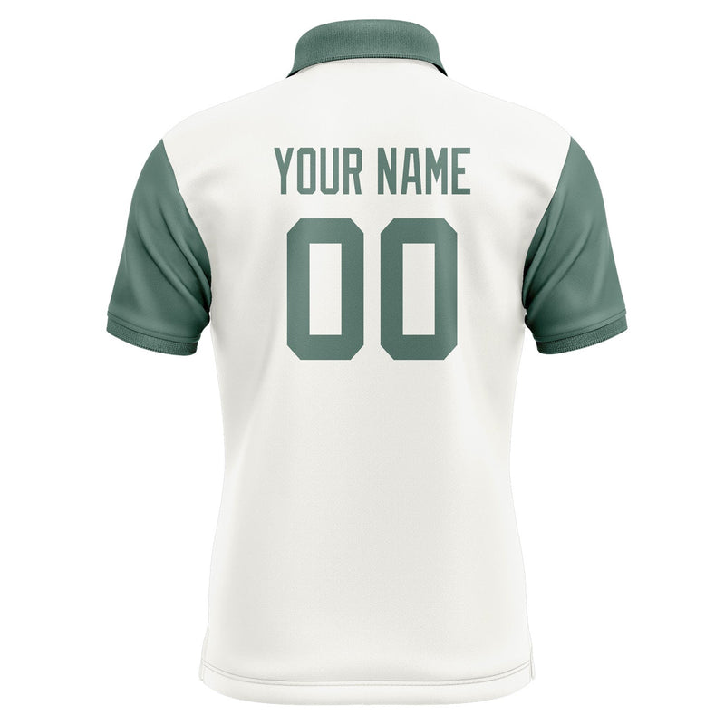 Custom White Blue Green Short-Sleeve Polo Shirt PO182727B127
