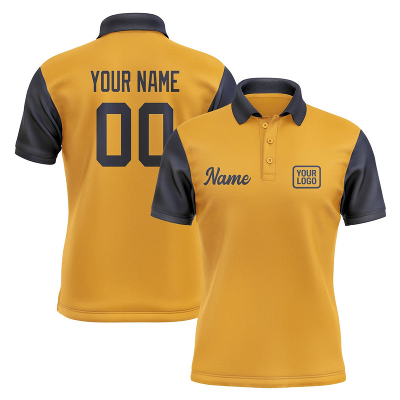 Custom Yellow Navy Short-Sleeve Polo Shirt PO191111B111