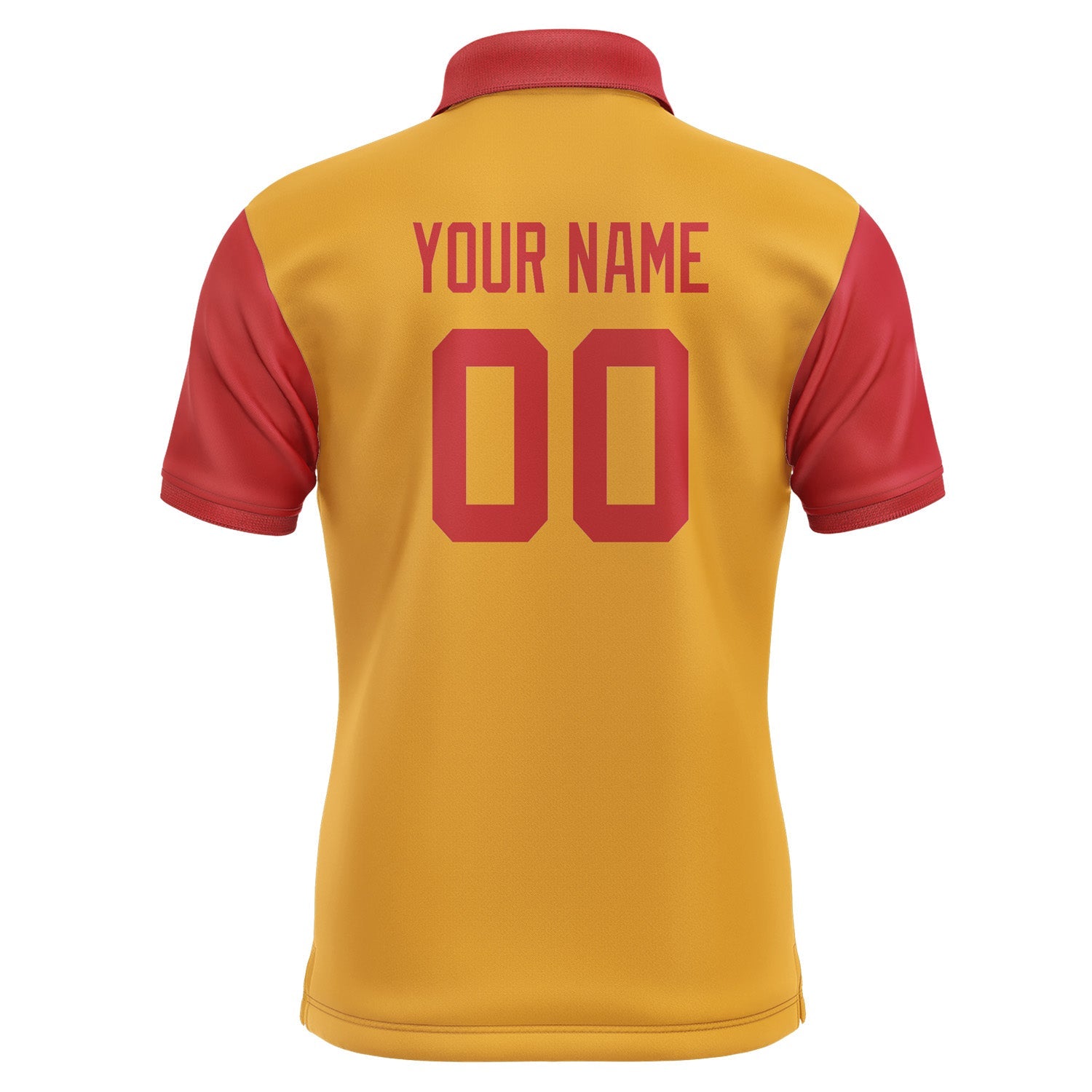 Custom Yellow Red Short-Sleeve Polo Shirt PO191414B114