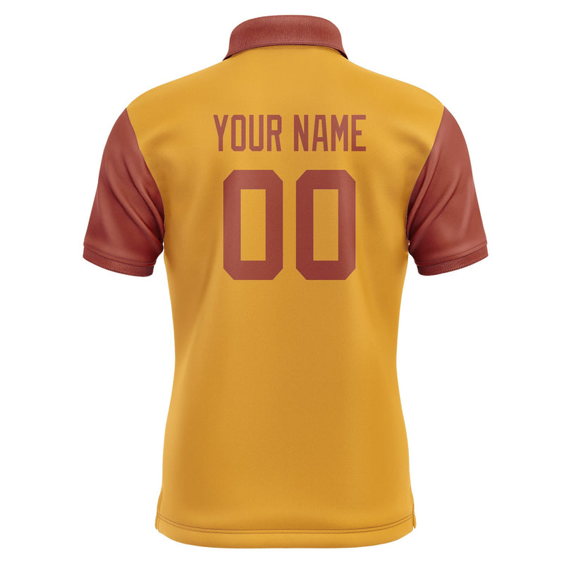 Custom Yellow Coral Red Short-Sleeve Polo Shirt PO191616B116
