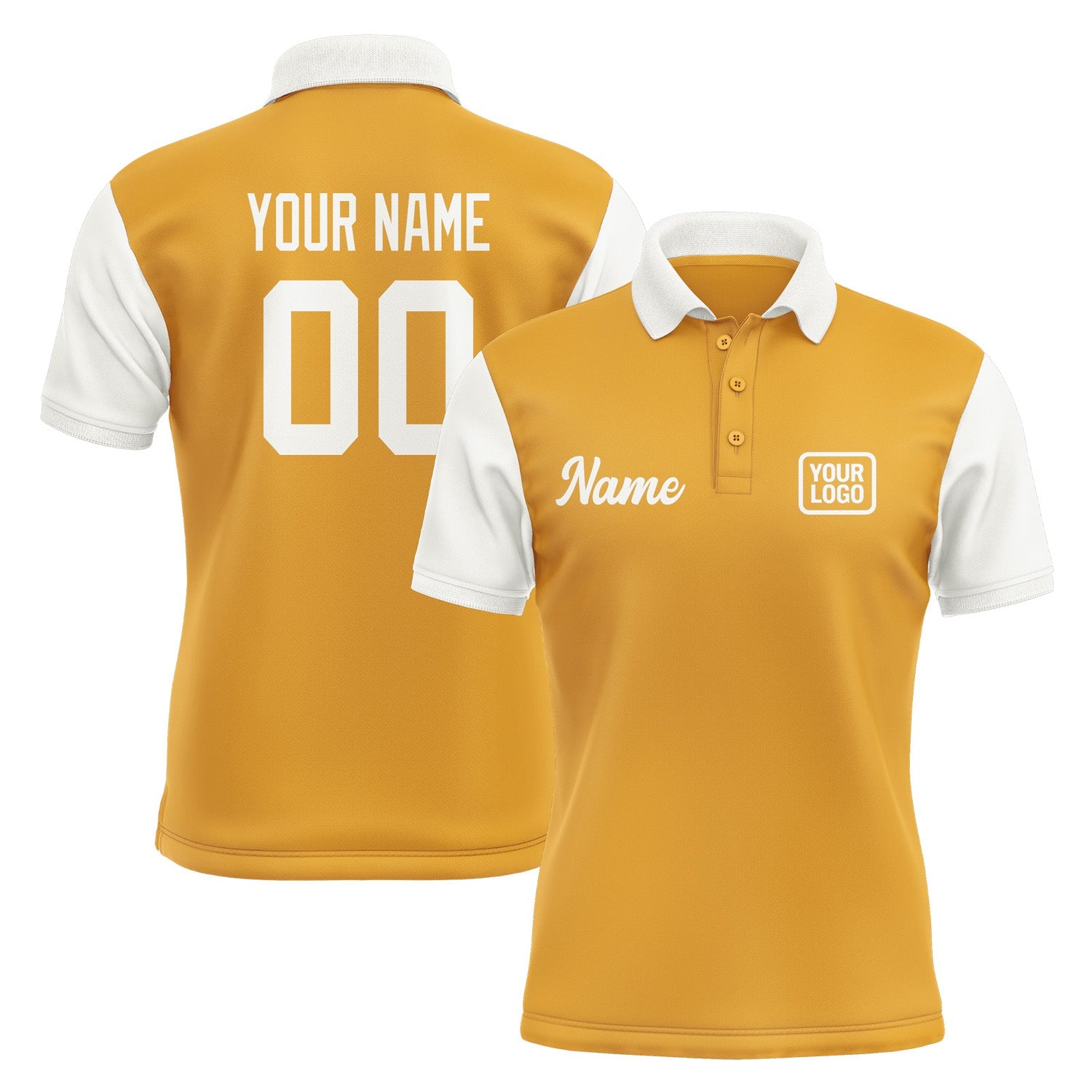 Custom Yellow White Short-Sleeve Polo Shirt PO191818B118