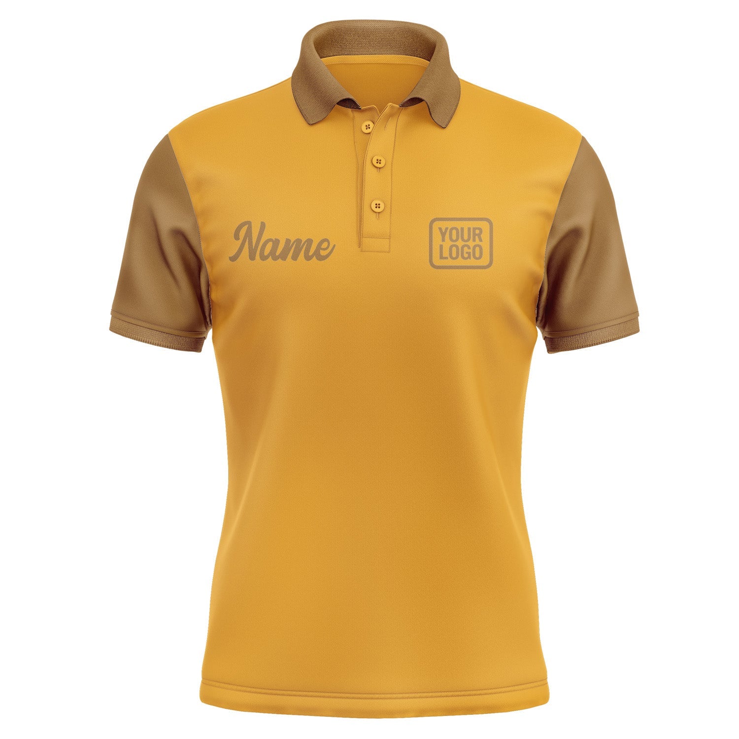 Custom Yellow Khaki Short-Sleeve Polo Shirt PO192222B122