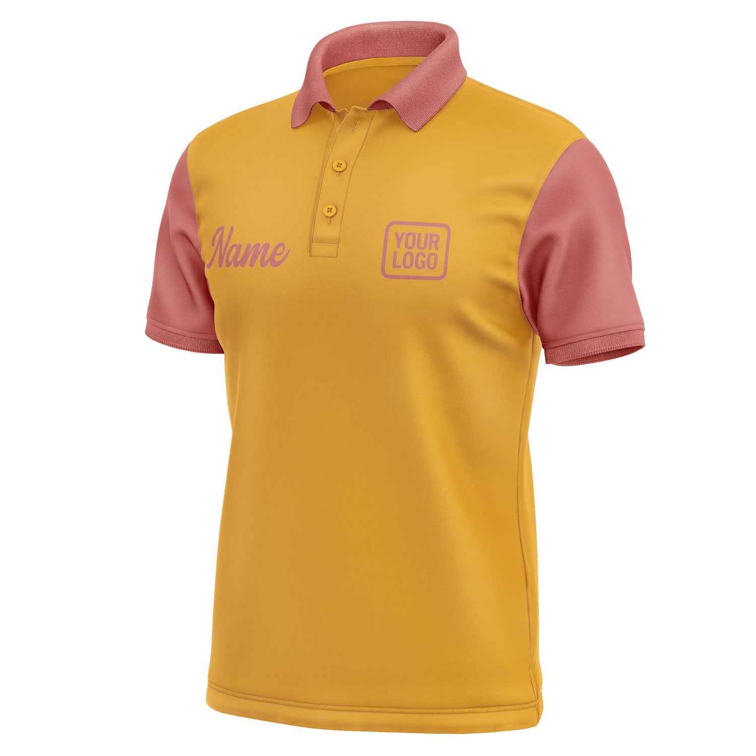 Custom Yellow Copper Rose Short-Sleeve Polo Shirt PO192929B129