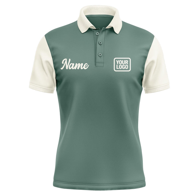 Custom Blue Green Cream Short-Sleeve Polo Shirt PO270303B103