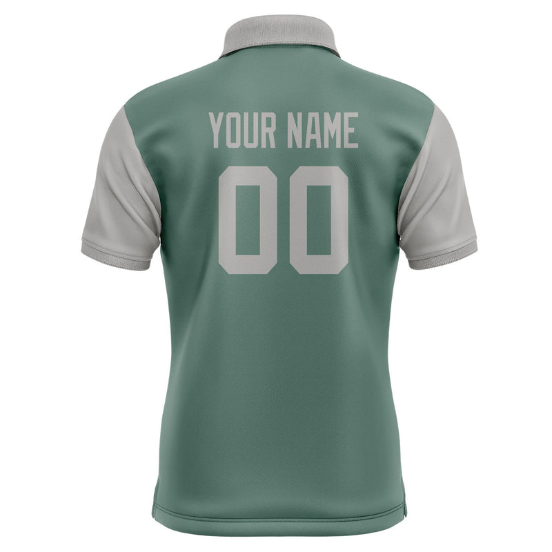 Custom Blue Green Gray Short-Sleeve Polo Shirt PO270404B104