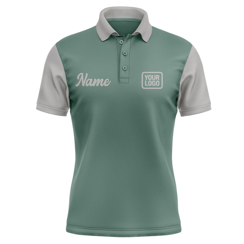 Custom Blue Green Gray Short-Sleeve Polo Shirt PO270404B104