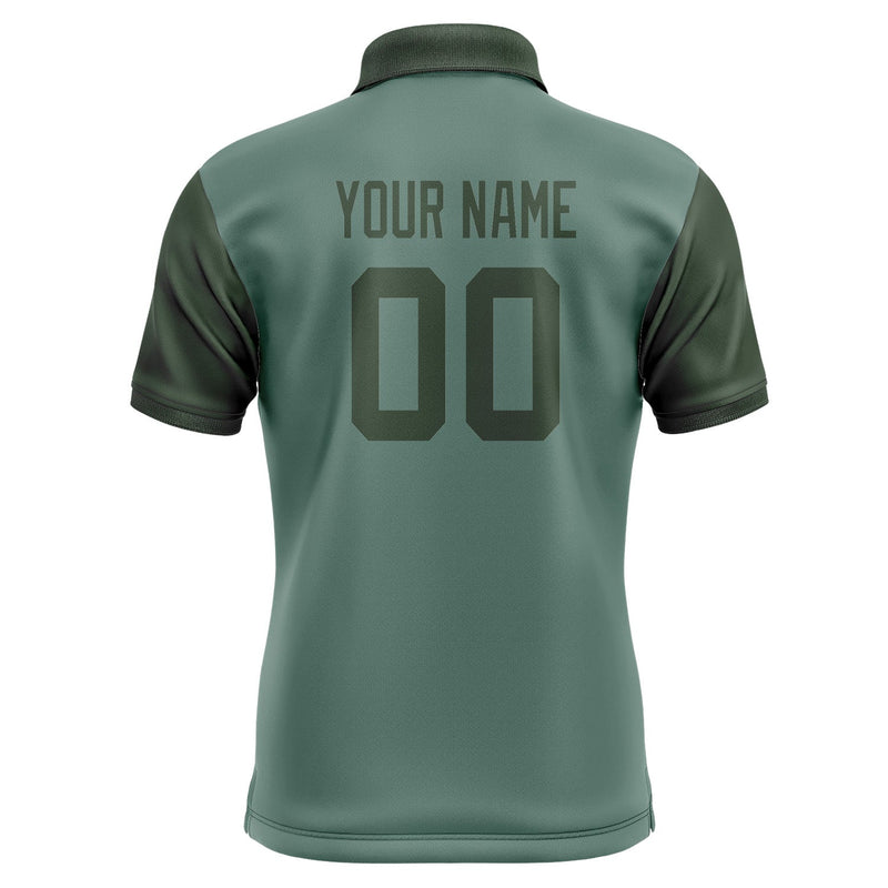 Custom Blue Green Dark Green Short-Sleeve Polo Shirt PO270606B106