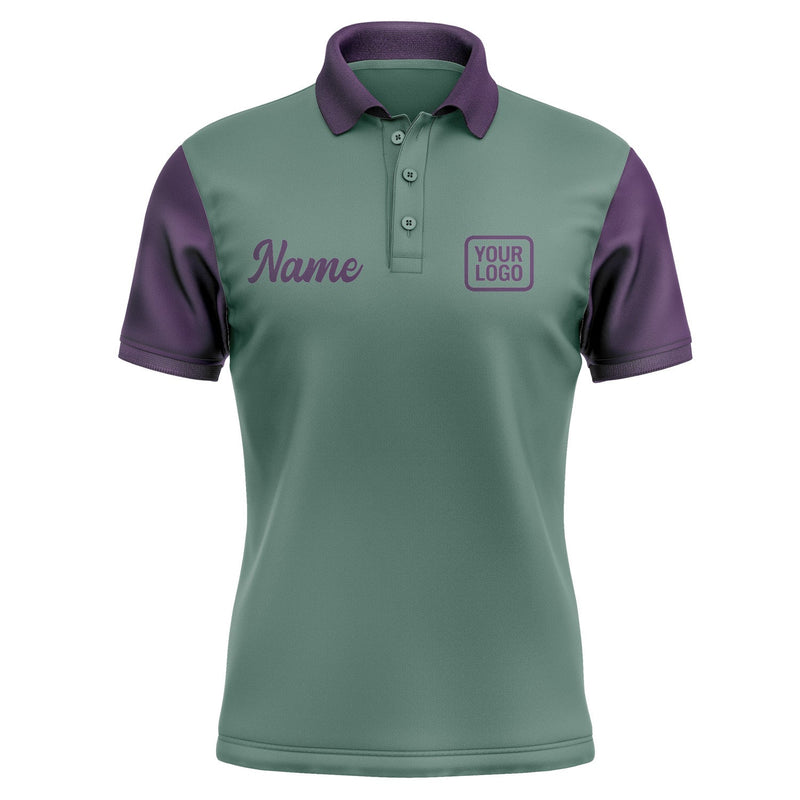 Custom Blue Green Purple Short-Sleeve Polo Shirt PO270707B107