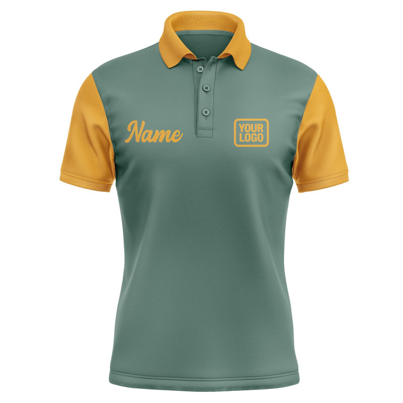 Custom Blue Green Yellow Short-Sleeve Polo Shirt PO271919B119