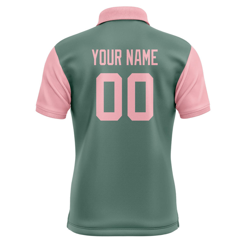 Custom Blue Green Light Pink Short-Sleeve Polo Shirt PO272121B121
