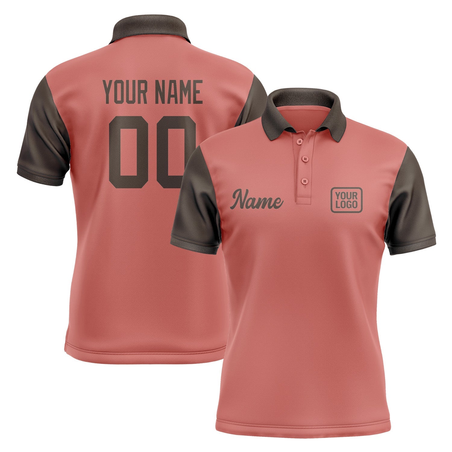Custom Copper Rose Brown Short-Sleeve Polo Shirt PO290101B101