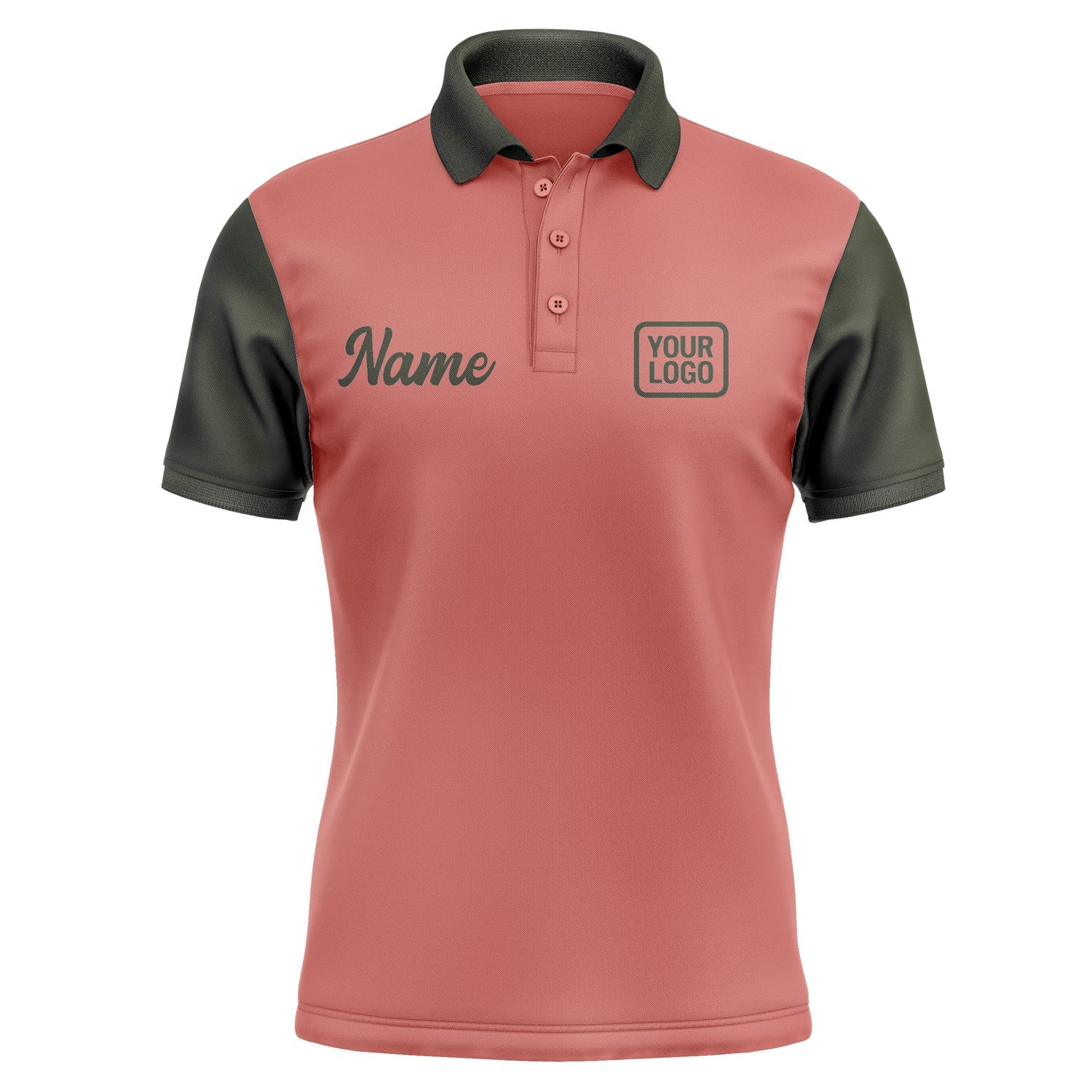 Custom Copper Rose Olive Short-Sleeve Polo Shirt PO290202B102