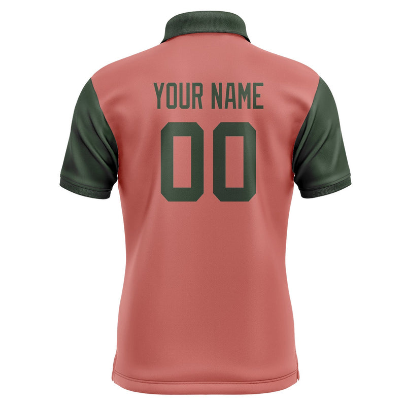 Custom Copper Rose Dark Green Short-Sleeve Polo Shirt PO290606B106