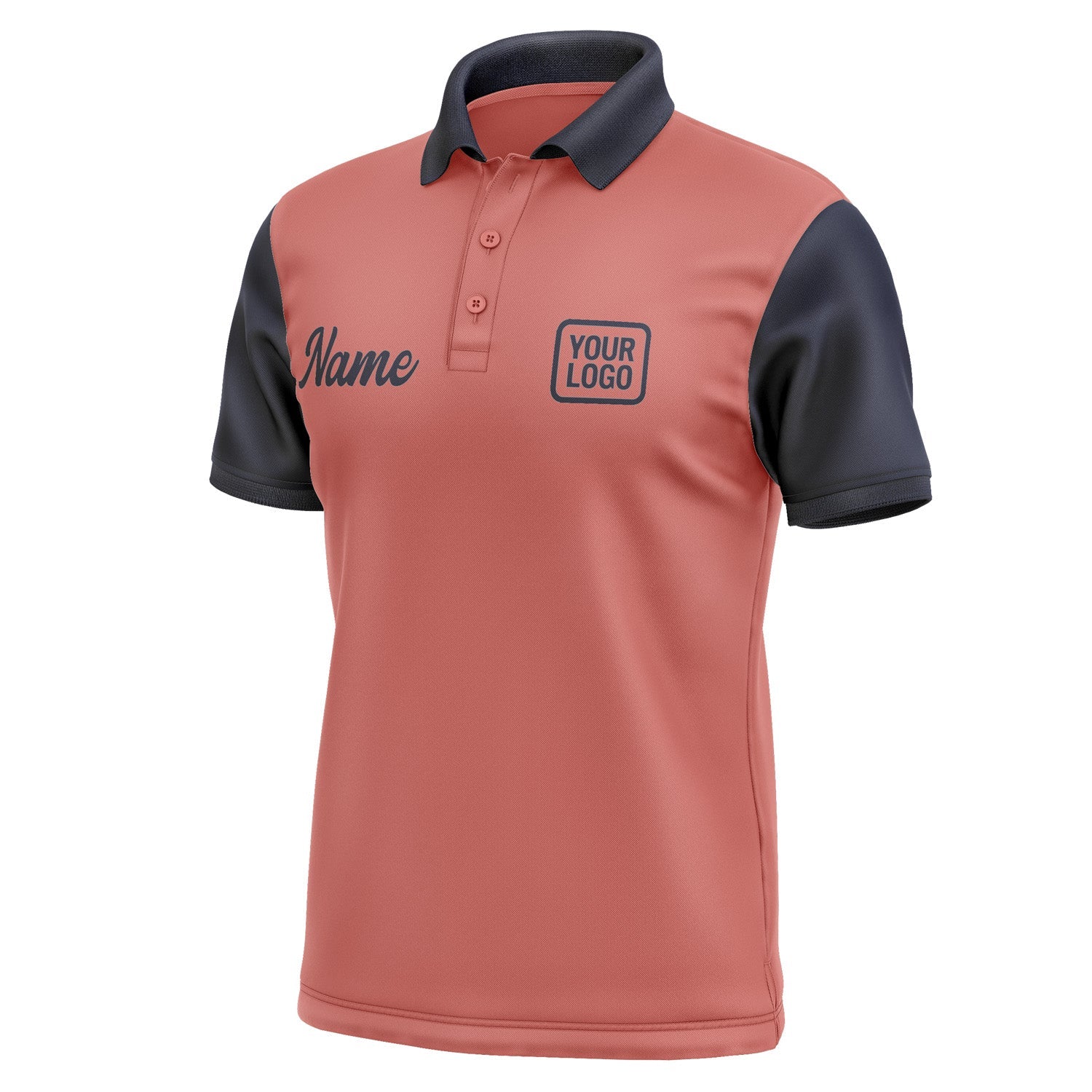 Custom Copper Rose Navy Short-Sleeve Polo Shirt PO291111B111