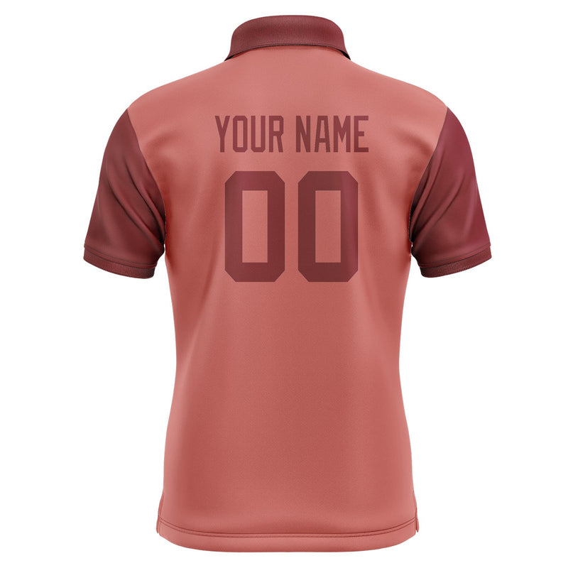 Custom Copper Rose Crimson Red Short-Sleeve Polo Shirt PO291515B115
