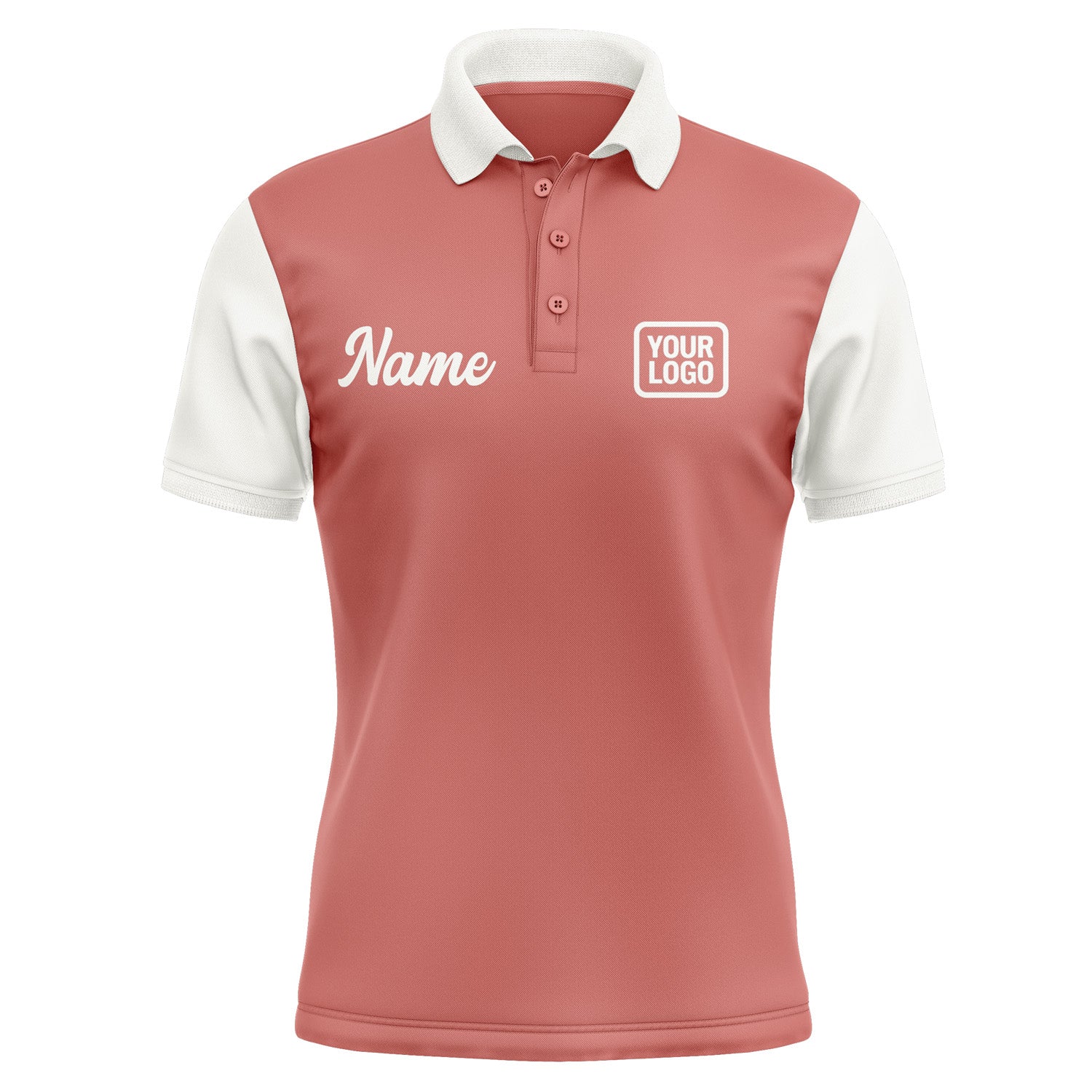 Custom Copper Rose White Short-Sleeve Polo Shirt PO291818B118