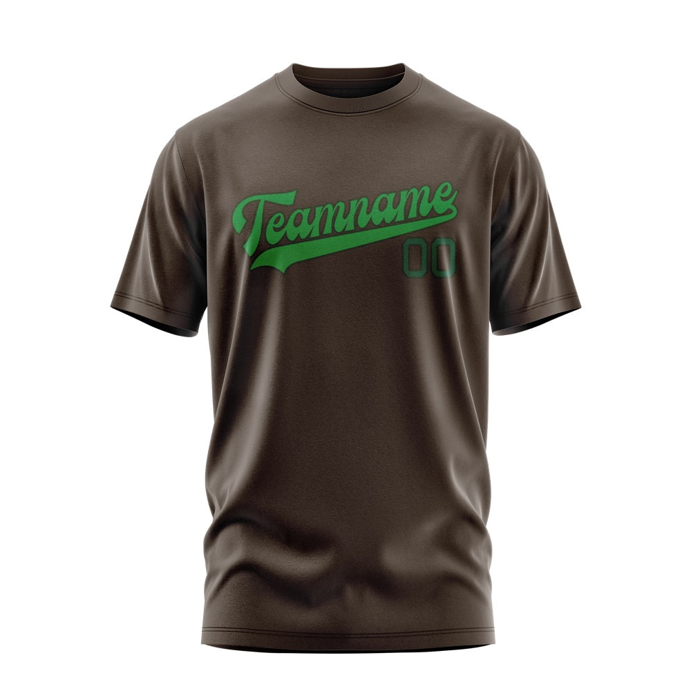 Custom Brown Emerald Green T-Shirt