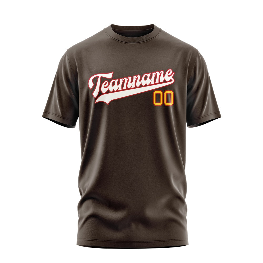 Custom Brown White T-Shirt