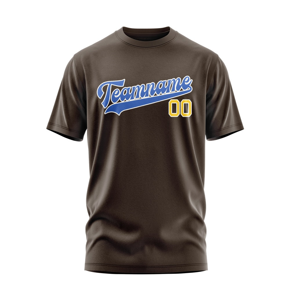 Custom Brown Sky Blue T-Shirt
