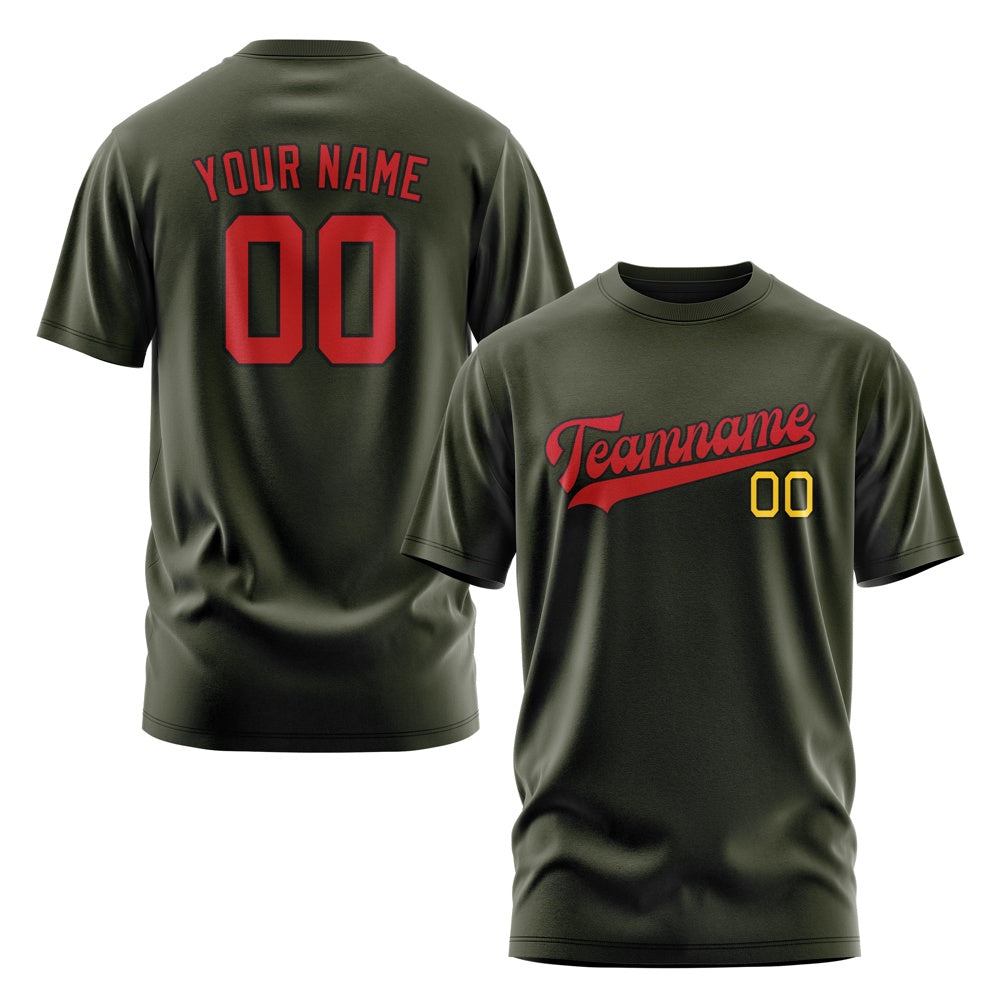 Custom Olive Red T-Shirt