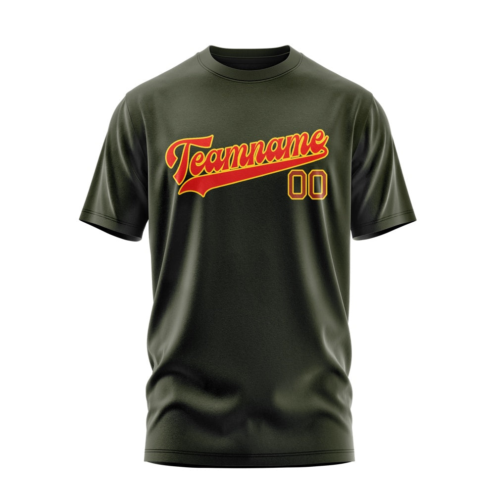 Custom Olive Orange Red T-Shirt