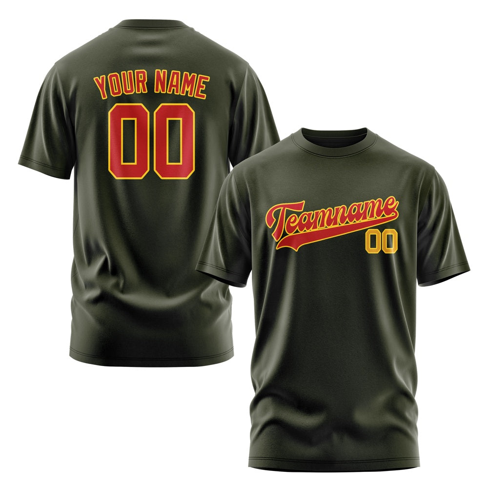 Custom Olive Red T-Shirt