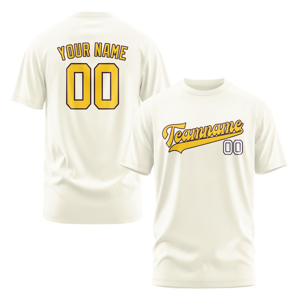 Custom Cream Gold T-Shirt