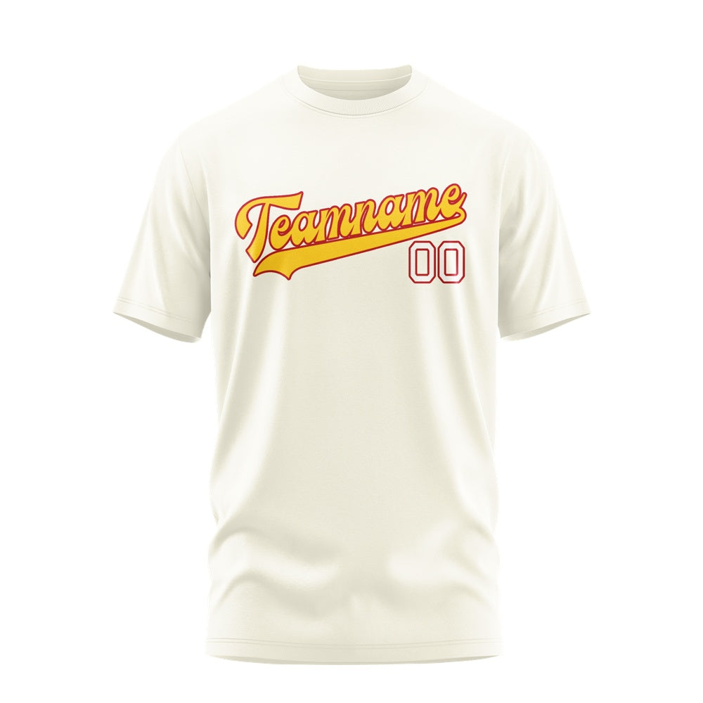 Custom Cream Gold T-Shirt