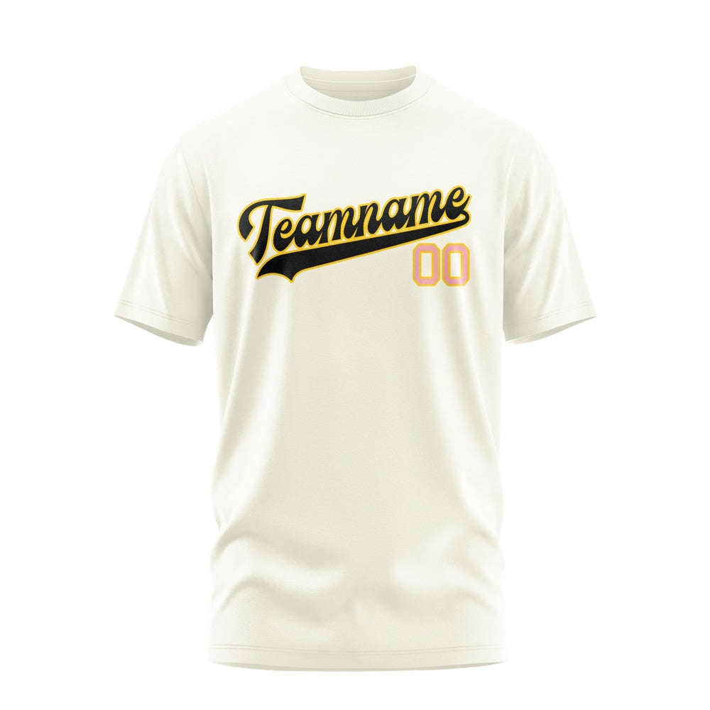 Custom Cream Black T-Shirt