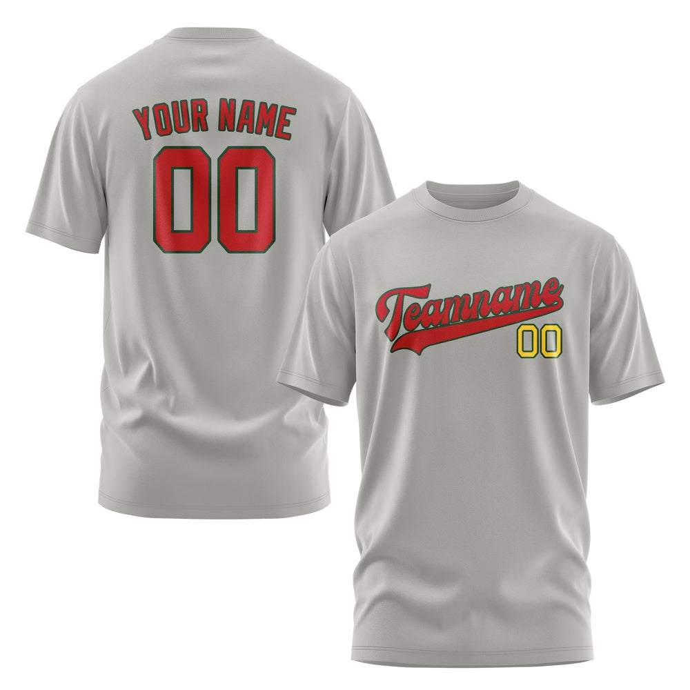 Custom Gray Red T-Shirt