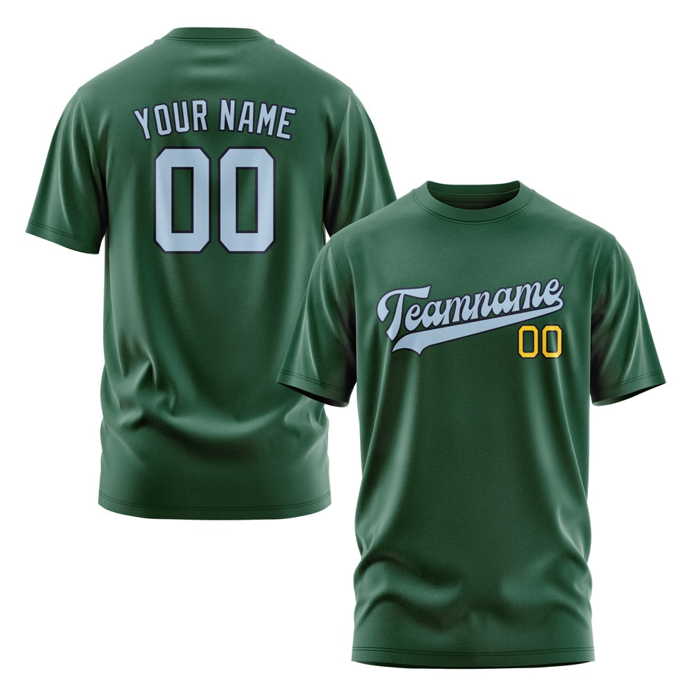 Custom Green Light Blue T-Shirt